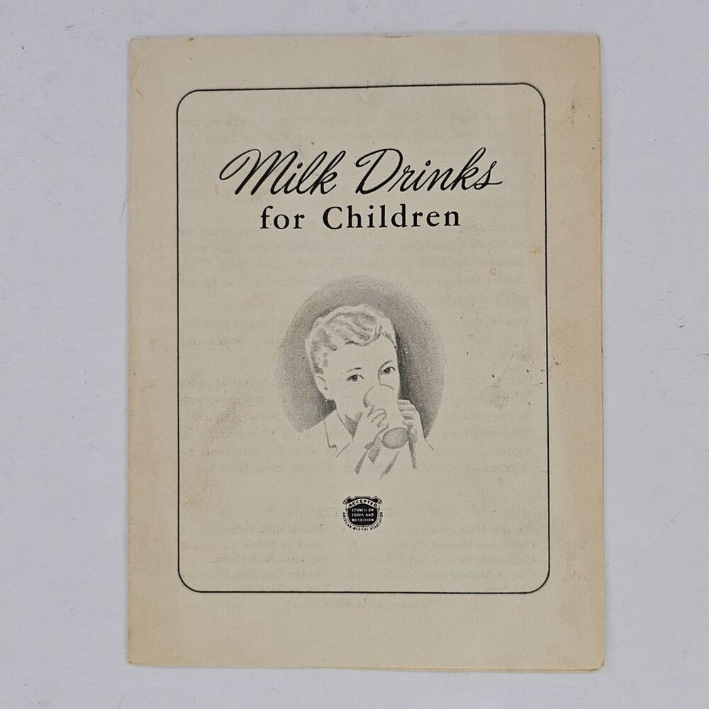 Vintage Milk Drinks For Children American Medical Association Pamphlet Brochure